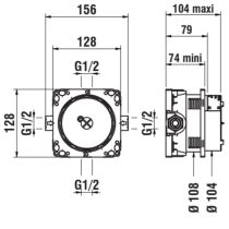 LAUFEN Simibox light, teleso pre podomietkové batérie s uzatváracím ventilom, HF574037000000