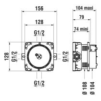 LAUFEN Simibox light, teleso pre podomietkové batérie bez uzatváracieho ventilu, HF574038000000
