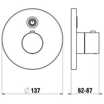 LAUFEN SHOWERTRONIC Vrchný set podomietkovej sprchovej termostatickej samouzatváracej batérie, hygienický preplach, napájanie zo siete 230 V, s Bluetooth adaptérom, pre Simibox alebo Simibox Light, Chróm 100, HF707030100000