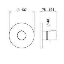 LAUFEN EASYTOUCH Vrchný set sprchovej podomietkovej samouzatváracej batérie, zmiešavacej, s prepínačom, pre Simibox alebo Simibox Light, PVD inox kartáčovaná oceľ 423, HF741078423000