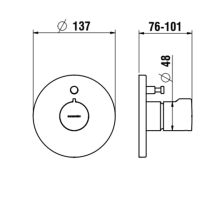 LAUFEN EASYTOUCH Vrchný set vaňovej/sprchovej podomietkovej samouzatváracej batérie, zmiešavacej, s prepínačom, pre Simibox alebo Simibox Light, PVD inox kartáčovaná oceľ 423, HF741079423000