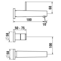 LAUFEN THE NEW CLASSIC Umývadlová 2-otvorová podomietková batéria, pevný výtok 180 mm, PVD svetlo zlatá matná 462, HF900522462000