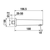 LAUFEN THE NEW CLASSIC Vaňové nástenné ramienko, pevný výtok 180 mm, Chróm 100, HF900571100000