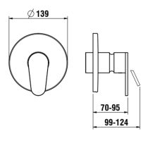 LAUFEN THE NEW CLASSIC Vrchný set podomietkovej sprchovej batérie pre Simibox alebo Simibox Light, PVD svetlo zlatá matná 462, HF900578462000
