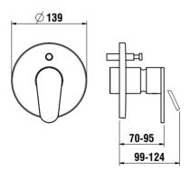 LAUFEN THE NEW CLASSIC Vrchný set podomietkovej vaňovej batérie s prepínačom pre Simibox alebo Simibox Light, chróm, so zavzdušňovacím ventilom, PVD svetlo zlatá matná 462, HF900579462000