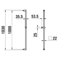 LAUFEN QUADRIGA Sprchová tyč, dĺžka: 1030 mm, PVD inox kartáčovaná oceľ 423, HF901158423000