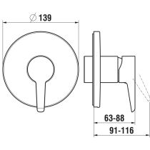 LAUFEN PURE Vrchný set podomietkovej sprchovej batérie pre Simibox alebo Simibox Light, Chróm 100, HF901778100000