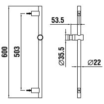 LAUFEN SHOWER PROGRAMME Sprchová tyč 'TwinGliss', dĺžka 6000 mm, PVD Zlatá lesklá 463, HF904791463000