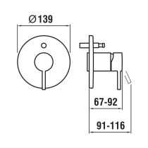 LAUFEN TWINPLUS Vrchná sada podomietkovej vaňovej batérie pre Simibox, s prepínačom, Chróm 100, HF905479100000