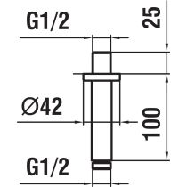 LAUFEN SHOWER PROGRAMME Sprchové rameno stropné 100 mms kruhovou ružicou, pre kruhovú hlavovú sprchu s dažďovým efektom, PVD inox kartáčovaná oceľ 423, HF960098423001