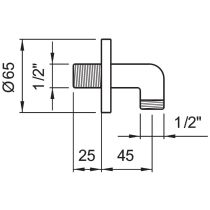 LAUFEN SHOWER PROGRAMME Pripojenie sprchovej hadice, Chróm 100, HF960227100001