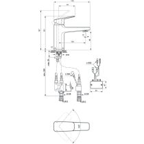 CERAPLAN iX Hybridná umývadlová batéria bez odpadovej garnitúry a flexibilnými hadicami, BD282XG