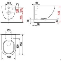 LAUFEN BASAL RIMLESS WC závesné 53x36 cm,  + WC sedadlo Slow-closing, H866E100000001