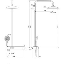 CERATHERM Solos Sprchový systém s termostatickou batériou s poličkou, A7880AA