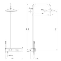 CERATHERM Solos Sprchový systém s termostatickou batériou s poličkou, A7884AA
