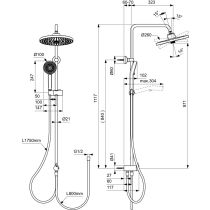 CERATHERM sprchový systém, Alu+,  BD747AA