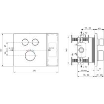 CERATHERM NAVIGO SOLOS Sprchová termostatická podomietková batéria, diel 2 pre 3-funkčnú hlavovú sprchu, A7894AA