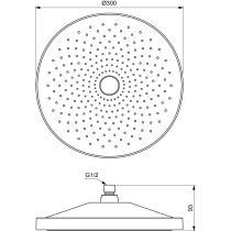 IDEALRAIN SOLOS hlavová sprcha Ø 300 mm, farba povrchu chróm,A7885AA