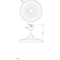 IDEALRAIN SOLOS 1-funkčná hlavová sprcha Ø 330 mm s LED svetlom, so stropným pripojením, farba povrchu chróm,A7888AA