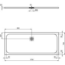 UltraFlat S 170x70x3 cm Sprchová vanička z IdealSolid, K8281FS