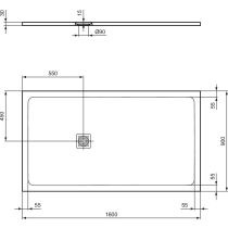 UltraFlat S + 160x90x3 cm Sprchová vanička z IdealSolid, T5601FT