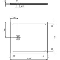 UltraFlat S + 120x100x3 cm Sprchová vanička z IdealSolid, T5605FV