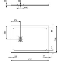 UltraFlat S + 100x70x3 cm Sprchová vanička z IdealSolid, T5606FR