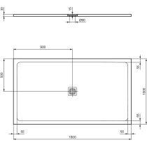 UltraFlat S + 180x100x3 cm Sprchová vanička z IdealSolid, T5619FV
