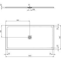 UltraFlat S + 180x90x3 cm Sprchová vanička z IdealSolid, T5609FV