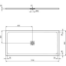 UltraFlat S + 170x80x3 cm Sprchová vanička z IdealSolid, T5611FS