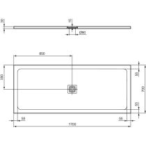 UltraFlat S + 170x70x3 cm Sprchová vanička z IdealSolid, T5614FR