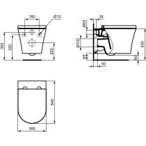 LA DOLCE VITA  WC závesná misa kapotovaná Aquablade, E263401