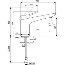 CONCA Umývadlová batéria Grande bez odpadovej garnitúry, BD457A5