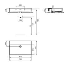 EXTRA Umývadlo 70x45 cm, bez otvoru pre batériu, farba biela lesklá ideal plus, s prepadovým otvorom, T3893MA