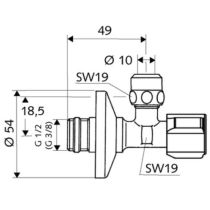 Schell rohový ventil s konusovým zverným šrúbením, G1/2", 05 428 0699