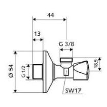 Schell  Sanland rohový ventil so sitkom G1/2"xG3/8", 970580000