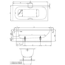 BetteForm vaňa z glazovanej titánovej ocele s povrchovou úpravou GlazePlus 1700x750x420 mm, biela, 2947-000PLUS