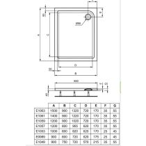 CONNECT AIR  Sprchová vanička akrylátová 120x90x4 cm, E105901