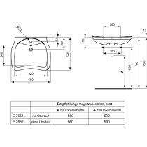 SANREMO Umývadlo pro telesné postihnutých 65x55 cm, s prepadovým otvorom, E765101