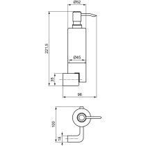 JADO GLANCE Dávkovač mydla so závesným držiakom, H2074AA