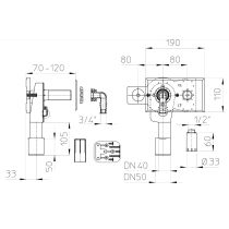 HL Podomietkový sifón pre práčky s prívodom vody, HL405ECO