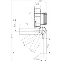 HL Pisoárový odsavajúci sifón, HL430/40