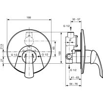TRIAS Sprchová batéria podomietková diel 2, A5077AA