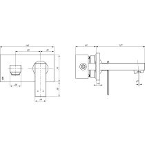 JADO CUBIC umývadlová batéria podomietková, diel 2 + diel 1, F1446AA