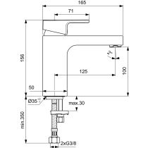 EDGE Umývadlová batéria (5L/min) bez odpadovej garnitúry, A7105AA