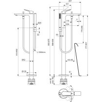 LA DOLCE VITA vaňová batéria voľne stojaca, BD673GN