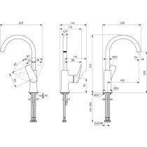 LA DOLCE VITA umývadlová batéria vysoká bez odpadovej garnitúry a flexibilnými hadicami, BD658GN