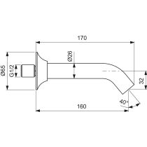 LA DOLCE VITA Vaňový nástenný výtok, BD672GN