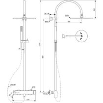 LA DOLCE VITA Sprchový systém s pákovou  batériou, BD674A5