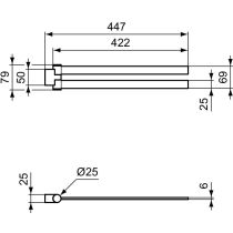 CONCA Madlo  na ručník dvojitý hranatý 45 cm, T5395A5
